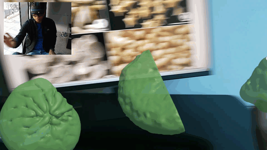 Slicing a foraminifera model on HoloLens
